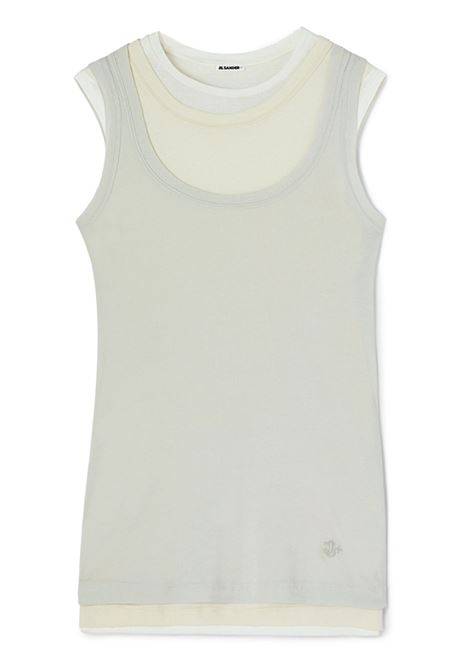 Grey, beige and white layered cotton tank top Jil sander - women JIL SANDER | J40FV0106JTN356961